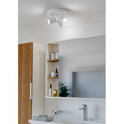 Eglo - Badezimmer-Spotleuchte 3xGU10/5W/230V Ø 25 cm IP44 weiß