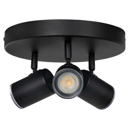 Eglo - Badezimmer-Spotleuchte 3xGU10/5W/230V Ø 25 cm IP44 schwarz