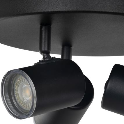 Eglo - Badezimmer-Spotleuchte 3xGU10/5W/230V Ø 25 cm IP44 schwarz