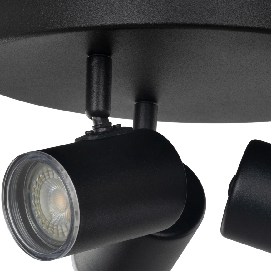 Eglo - Badezimmer-Spotleuchte 3xGU10/5W/230V Ø 25 cm IP44 schwarz