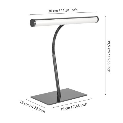 Eglo - LED dimmbare Touch-Tischlampe LED/5W/230V 2700/4000/6500K schwarz-chrom