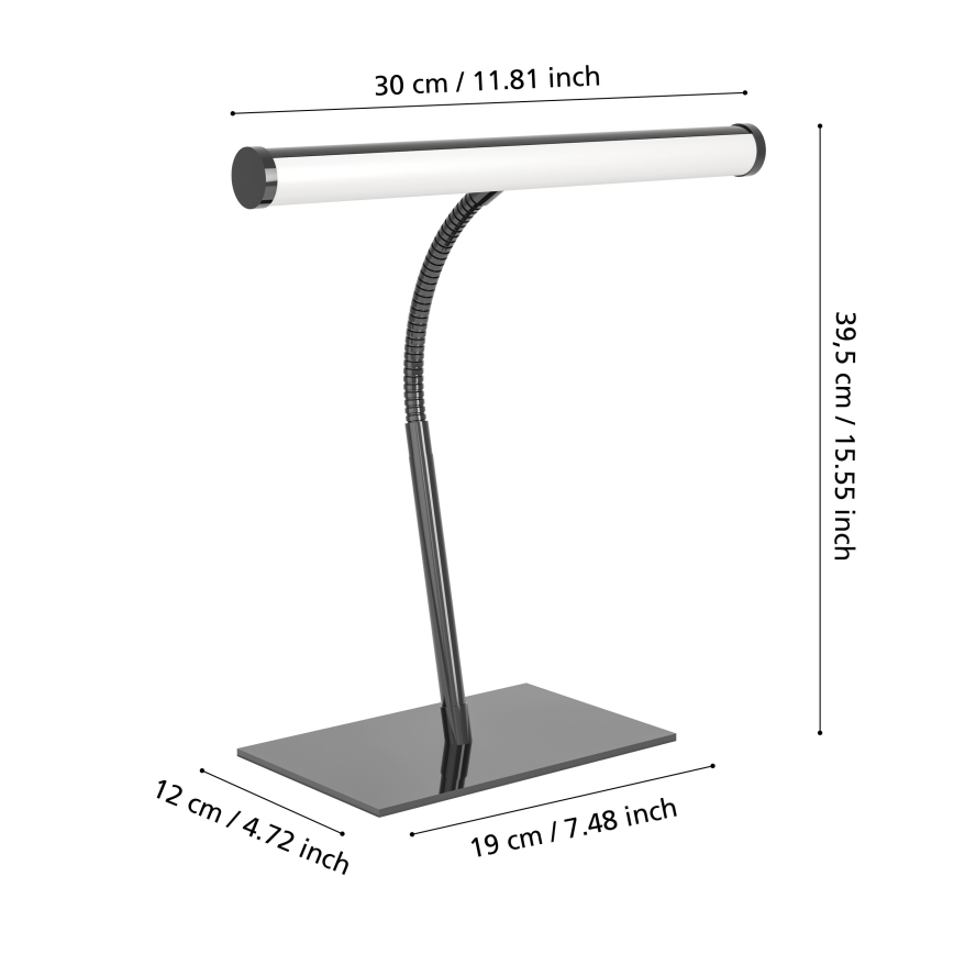 Eglo - LED dimmbare Touch-Tischlampe LED/5W/230V 2700/4000/6500K schwarz-chrom