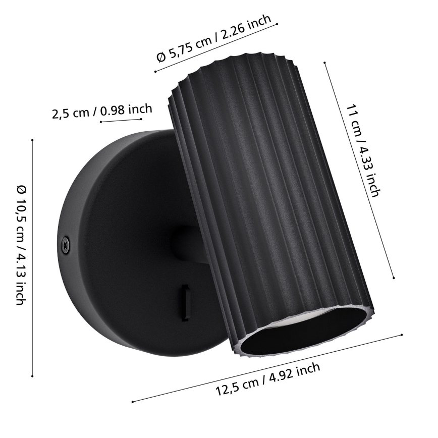 Eglo - Wandspot 1xGU10/5W/230V schwarz