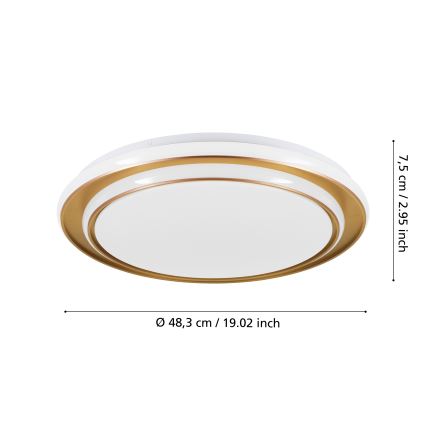 Eglo - LED-Deckenleuchte LED/36W/230V Ø 49 cm gold