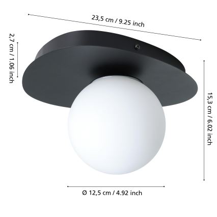 Eglo - LED-Badezimmer-Wandleuchte 1xG9/4,2W/230V IP44 schwarz