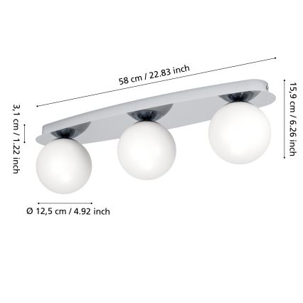 Eglo - LED-Badezimmer-Deckenleuchte 3xG9/4,2W/230V IP44 glänzender Chrom