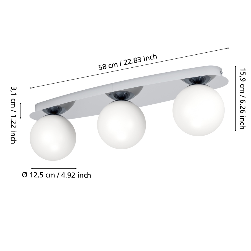 Eglo - LED-Badezimmer-Deckenleuchte 3xG9/4,2W/230V IP44 glänzender Chrom