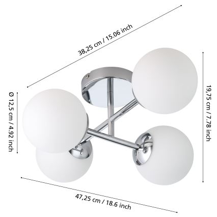 Eglo - LED-Badezimmer-Aufbauleuchte 4xG9/4,2W/230V IP44 glänzender Chrom