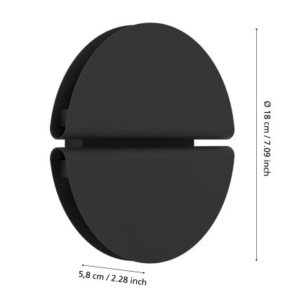 Eglo - LED Außenwandleuchte LED/4,5W/230V 2700/4000/6500K IP44 schwarz