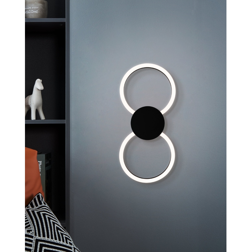 Eglo - LED-Wandleuchte LED/20W/230V + LED/0,91W schwarz