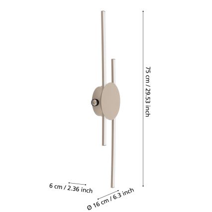 Eglo - LED-Wandleuchte LED/20W/230V + LED/0,91W beige
