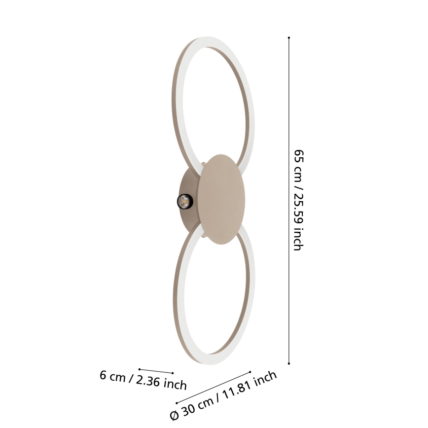 Eglo - LED-Wandleuchte LED/20W/230V + LED/0,91W beige