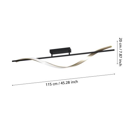 Eglo - LED-Deckenleuchte LED/20W/230V 2700/4000/6500K schwarz/gold