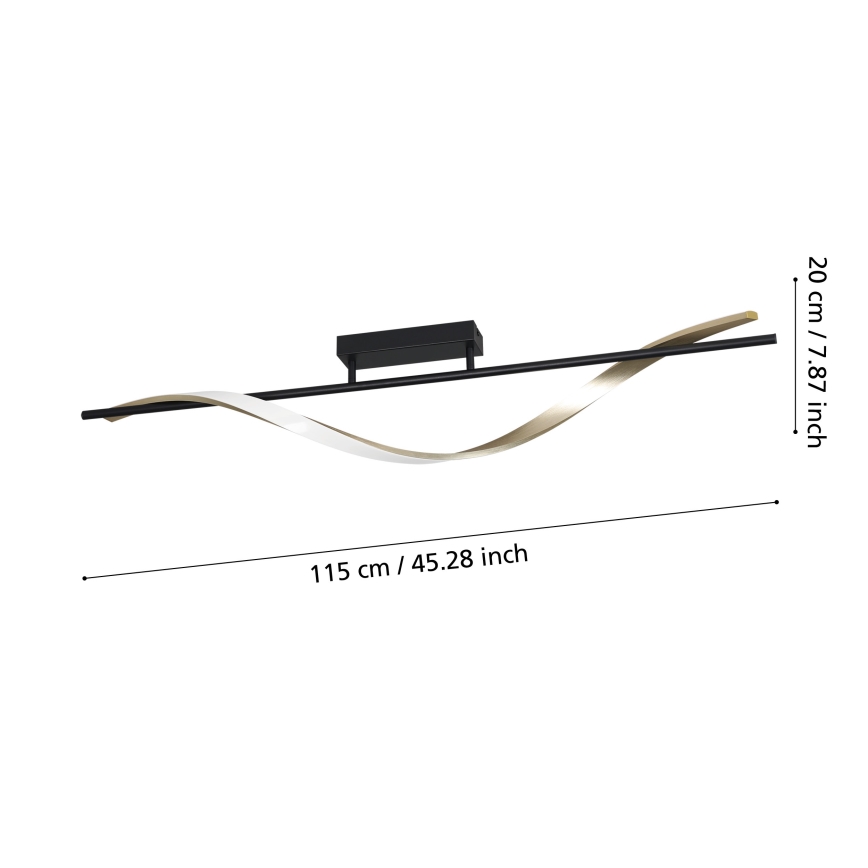 Eglo - LED-Deckenleuchte LED/20W/230V 2700/4000/6500K schwarz/gold