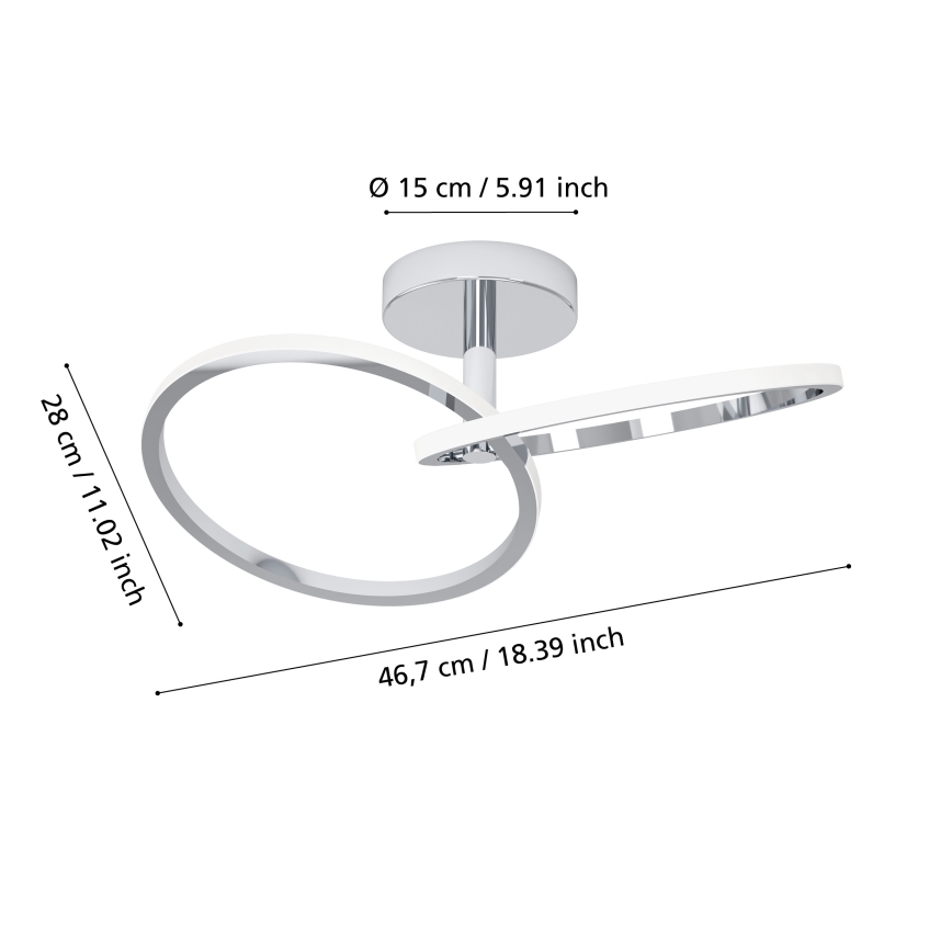 Eglo - LED-Deckenleuchte LED/12W/230V 2700/4000/6500K glänzender Chrom