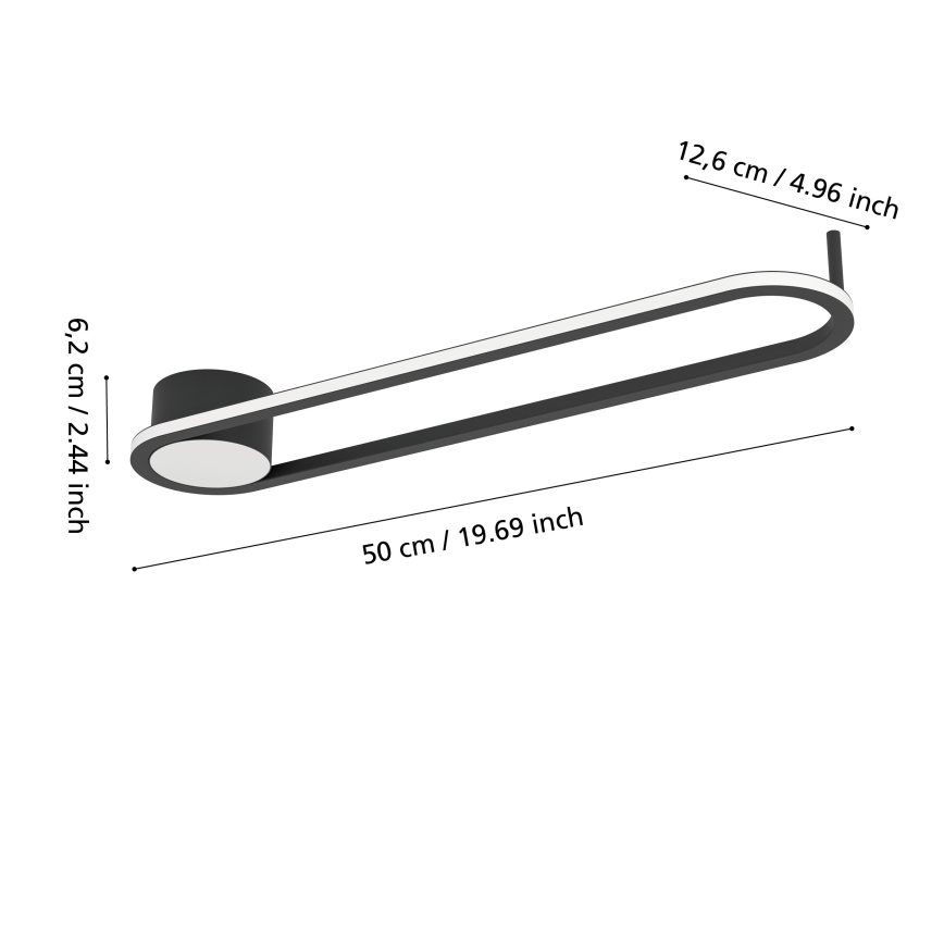 Eglo - LED-Deckenleuchte LED/24W/230V 2700/4000/6500K schwarz