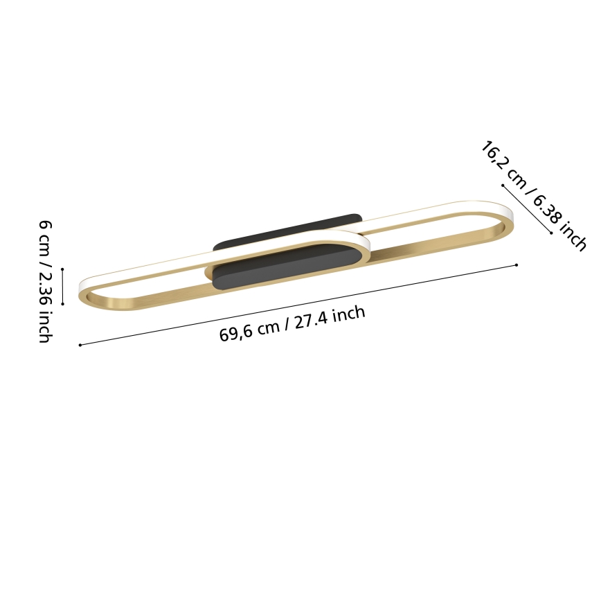 Eglo - LED-Deckenleuchte LED/20W/230V 2700/4000/6500K goldfarben