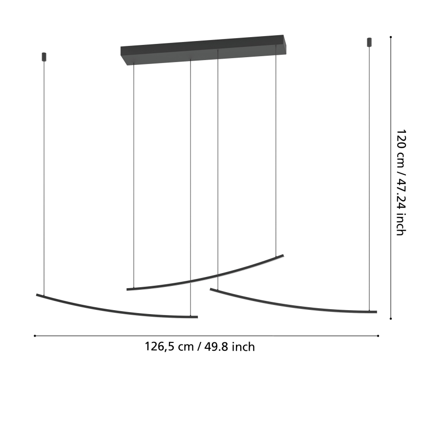 Eglo - LED dimmbare Pendelleuchte an Kabel LED/22W/230V 2700/4000/6500K schwarz