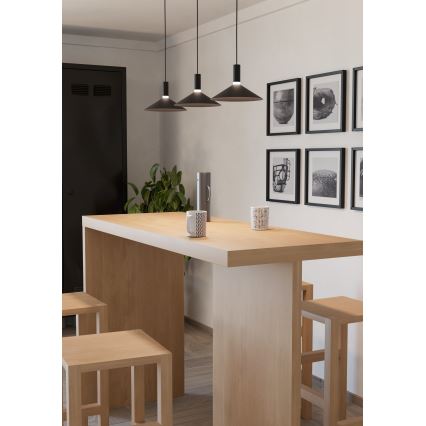 Eglo - LED RGBW dimmbare Pendelleuchte mit Seilabhängung 3xLED/7,5W/230V 2700-6500K schwarz