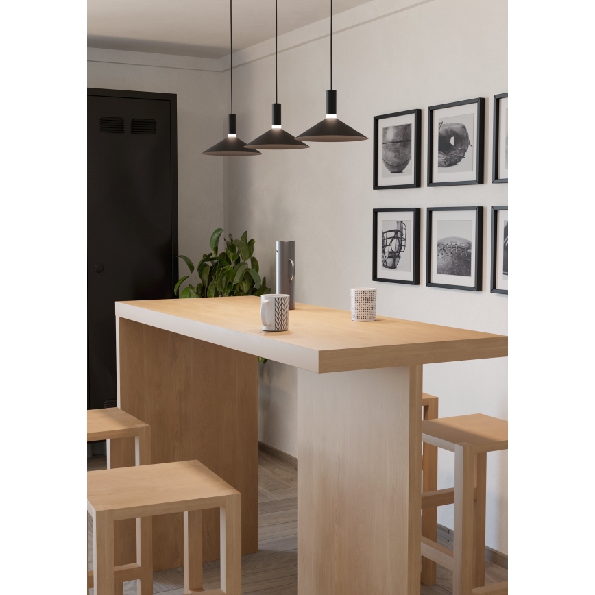 Eglo - LED RGBW dimmbare Pendelleuchte mit Seilabhängung 3xLED/7,5W/230V 2700-6500K schwarz