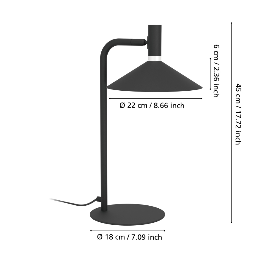 Eglo - LED RGBW dimmbare Tischlampe LED/7,5W/230V 2700-6500K schwarz