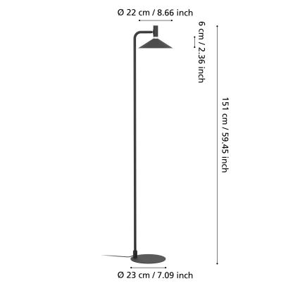 Eglo - LED RGBW dimmbare Stehleuchte LED/7,5W/230V 2700-6500K schwarz