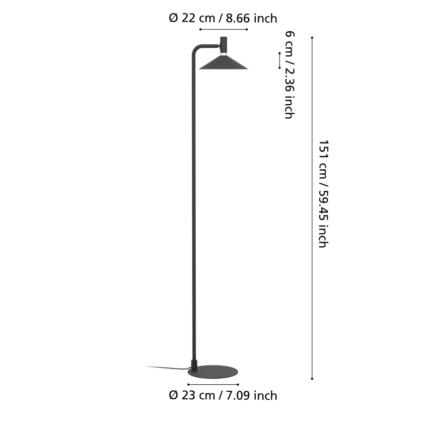 Eglo - LED RGBW dimmbare Stehleuchte LED/7,5W/230V 2700-6500K schwarz