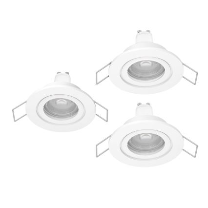 Eglo - 3er-Set LED-Badezimmer-Einbaustrahler 1x GU10/4,5W/230V IP44 weiß