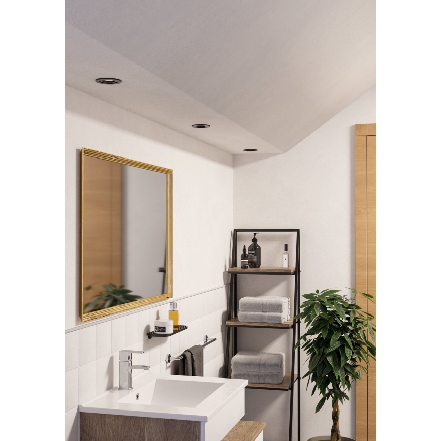 Eglo - 3er-Set LED-Einbaustrahler für Badezimmer, je 1x GU10/4,5W/230V, IP44, schwarz