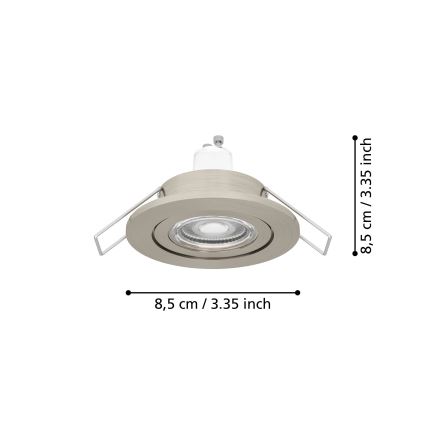 Eglo - LED-Einbaustrahler für Badezimmer 1xGU10/4,5W/230V IP44 mattchrom