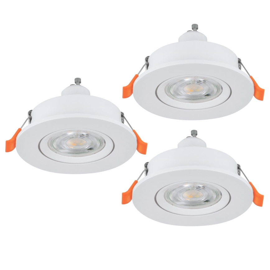 Eglo - 3er-Set LED-Einbaustrahler 1x GU10/4,5W/230V weiß