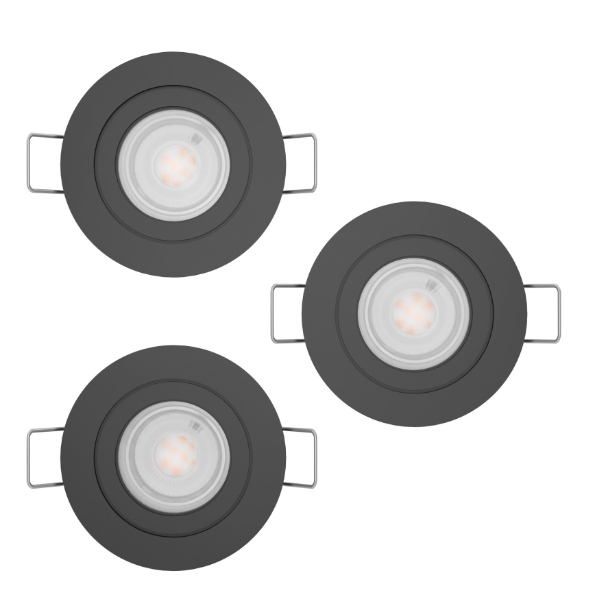 Eglo - 3er-Set LED-Einbaustrahler 1xGU10/4,5W/230V schwarz
