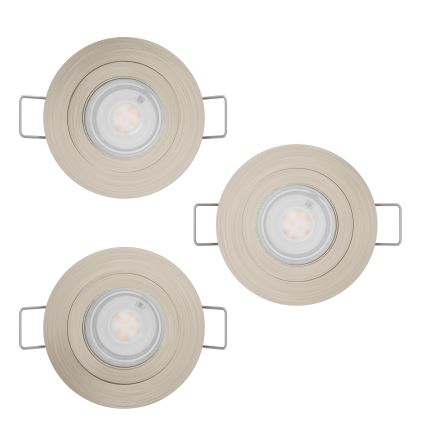 Eglo - 3er-Set LED-Einbaustrahler, je 1x GU10/4,5W/230V, mattchrom