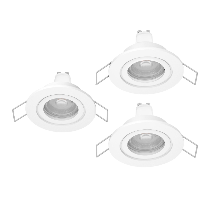 Eglo - 3er-Set LED-Einbaustrahler für Badezimmer, 1x GU10/4,5 W/230 V, IP44, weiß