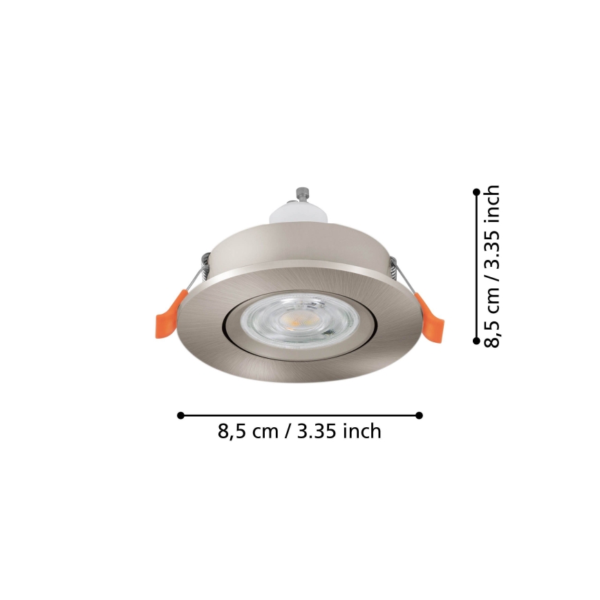 Eglo - LED Einbaustrahler für Badezimmer 1xGU10/4,5W/230V IP44 mattchrom