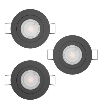 Eglo - 3er-Set LED-Einbaustrahler, 4,8 W, 230 V, 2700/4000/6500 K, schwarz