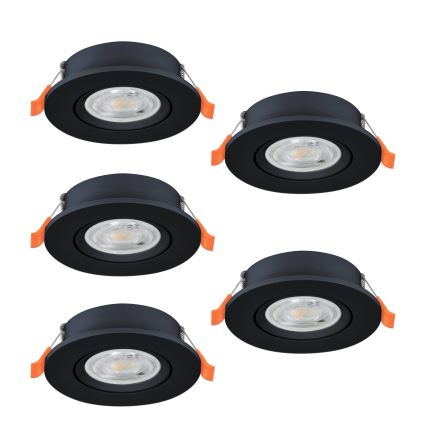 Eglo - 5er-Set LED-Einbauspots LED/4,8W/230V 2700/4000/6500K schwarz