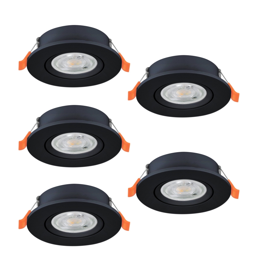 Eglo - 5er-Set LED-Einbauspots LED/4,8W/230V 2700/4000/6500K schwarz