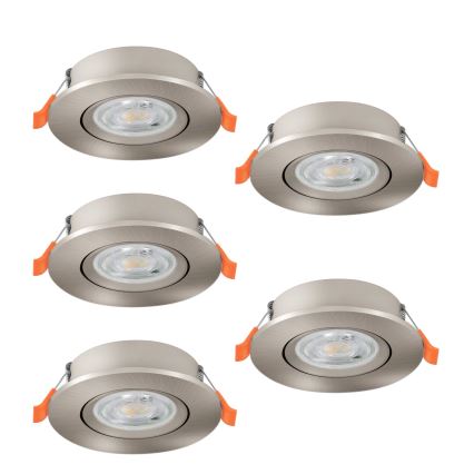 Eglo - Set 5x LED Einbaustrahler LED/4,8W/230V 2700/4000/6500K matt-chrom