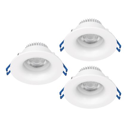 Eglo - 3er-Set LED-Einbauleuchten für Badezimmer LED/4,9W/230V 2700/4000/6500K Ø 8,8 cm IP65 weiß
