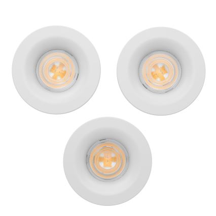 Eglo - 3er-Set LED-Einbauleuchten für Badezimmer LED/4,9W/230V 2700/4000/6500K Ø 8,8 cm IP65 weiß
