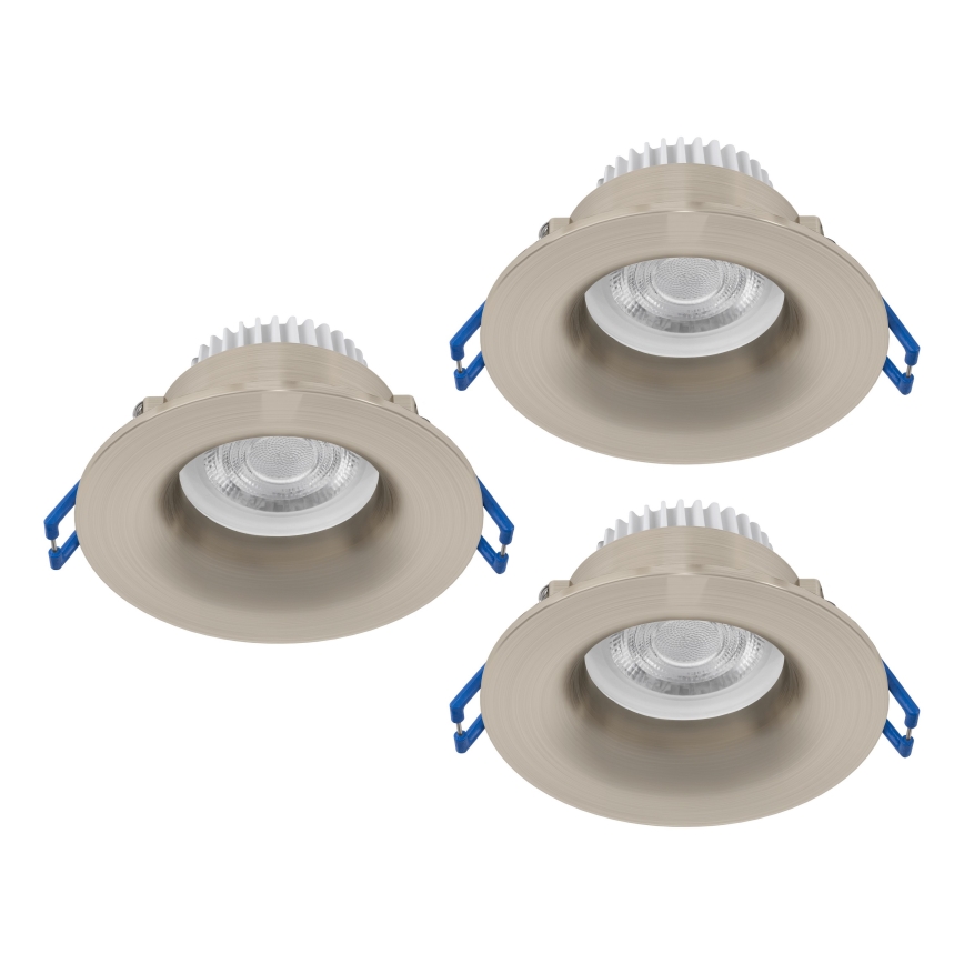 Eglo - SET 3x LED-Einbauleuchte für das Badezimmer LED/4,9W/230V 2700/4000/6500K Ø 8,8 cm IP65 mattchrom