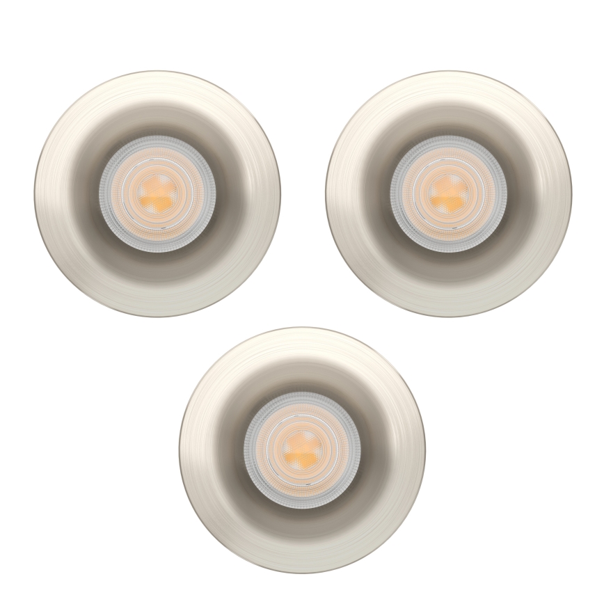 Eglo - SET 3x LED-Einbauleuchte für das Badezimmer LED/4,9W/230V 2700/4000/6500K Ø 8,8 cm IP65 mattchrom