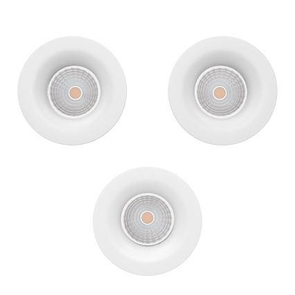 Eglo - 3er-Set dimmbare LED-Einbauleuchten LED/4,8 W/230 V, Ø 8,8 cm, weiß
