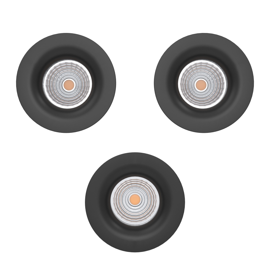 Eglo - 3er-Set dimmbare LED-Einbauleuchten LED/4,8W/230V Ø 8,8 cm schwarz
