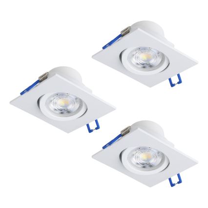 Eglo - 3er-Set dimmbare LED-Einbauleuchten LED/4,8W/230V 8,8x8,8 cm weiß