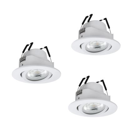 Eglo - Set 3x dimmbare LED-RGBW-Einbauleuchten LED/4,7W/230V 2700–6500K weiß