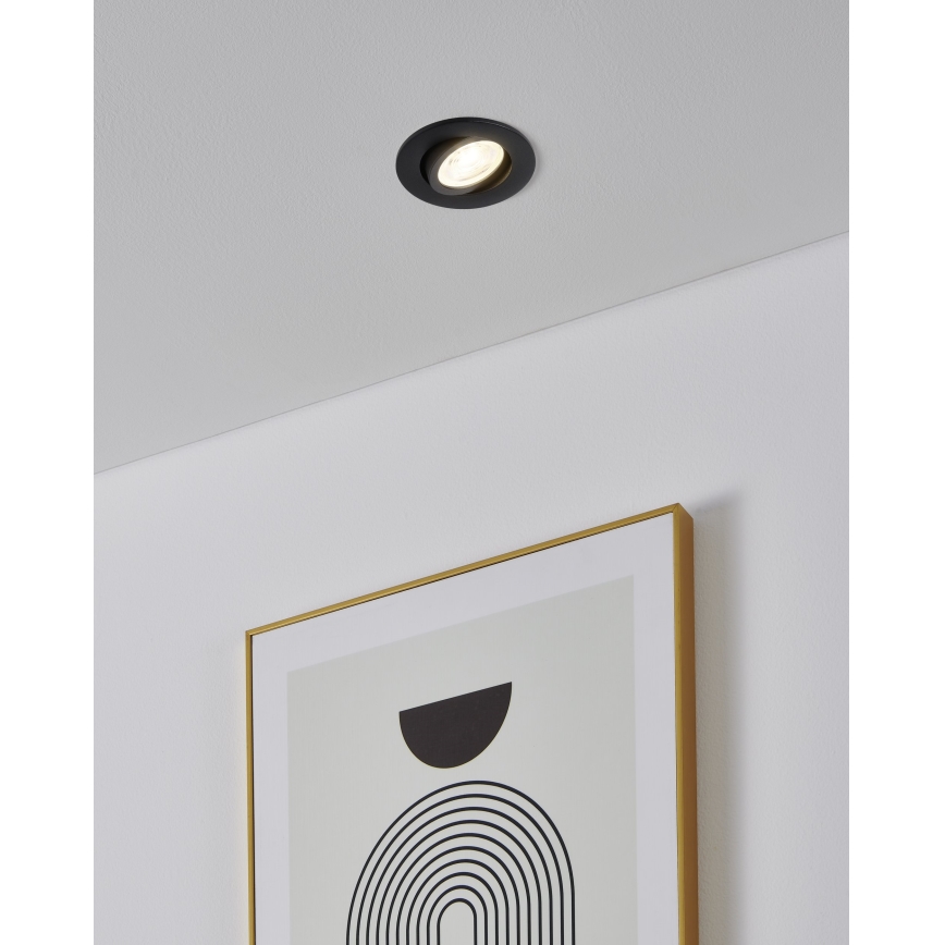 Eglo - 3er-Set RGBW-LED-Einbau-Downlights, dimmbar, 4,7 W / 230 V, 2700–6500 K, schwarz