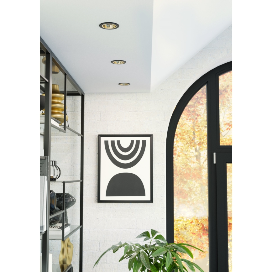 Eglo - LED-dimmbare Bad-Einbauleuchte LED/4,8W/230V 2700/4000/6500K IP44 schwarz