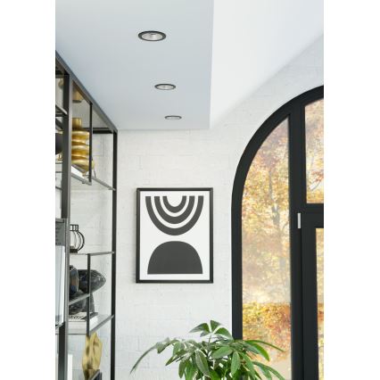 Eglo - LED RGBW dimmbare Einbauleuchte für Badezimmer LED/4,8W/230V 2700-6500K IP44 schwarz